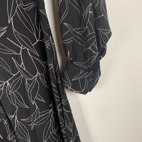 A new day black pink floral midi dress size M - Picture 4 of 8